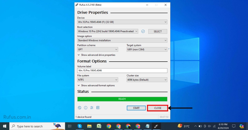 Windows 10 Bootable USB is created