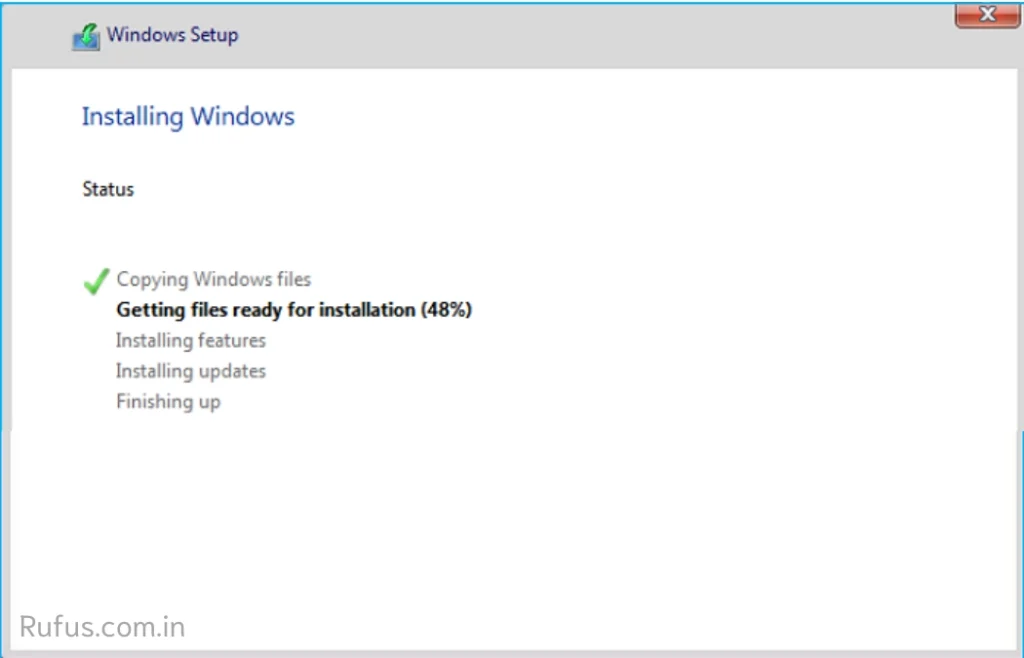 wait for the Windows 10 installation process to be done